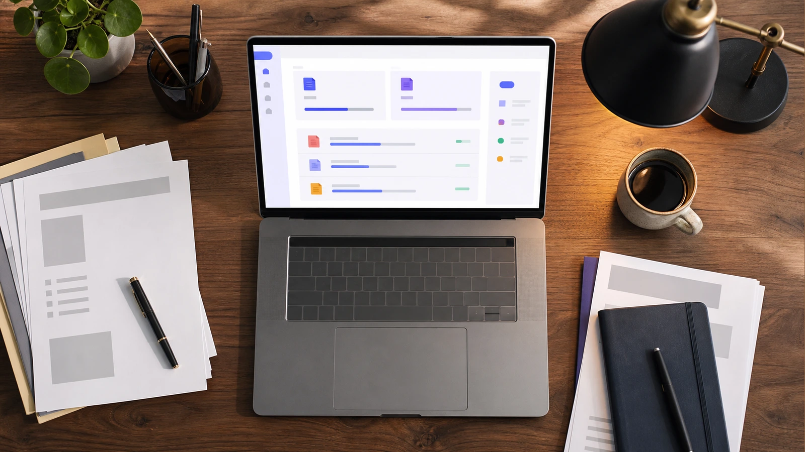 Postazione di lavoro italiana con laptop che mostra l'interfaccia di compressione PDF