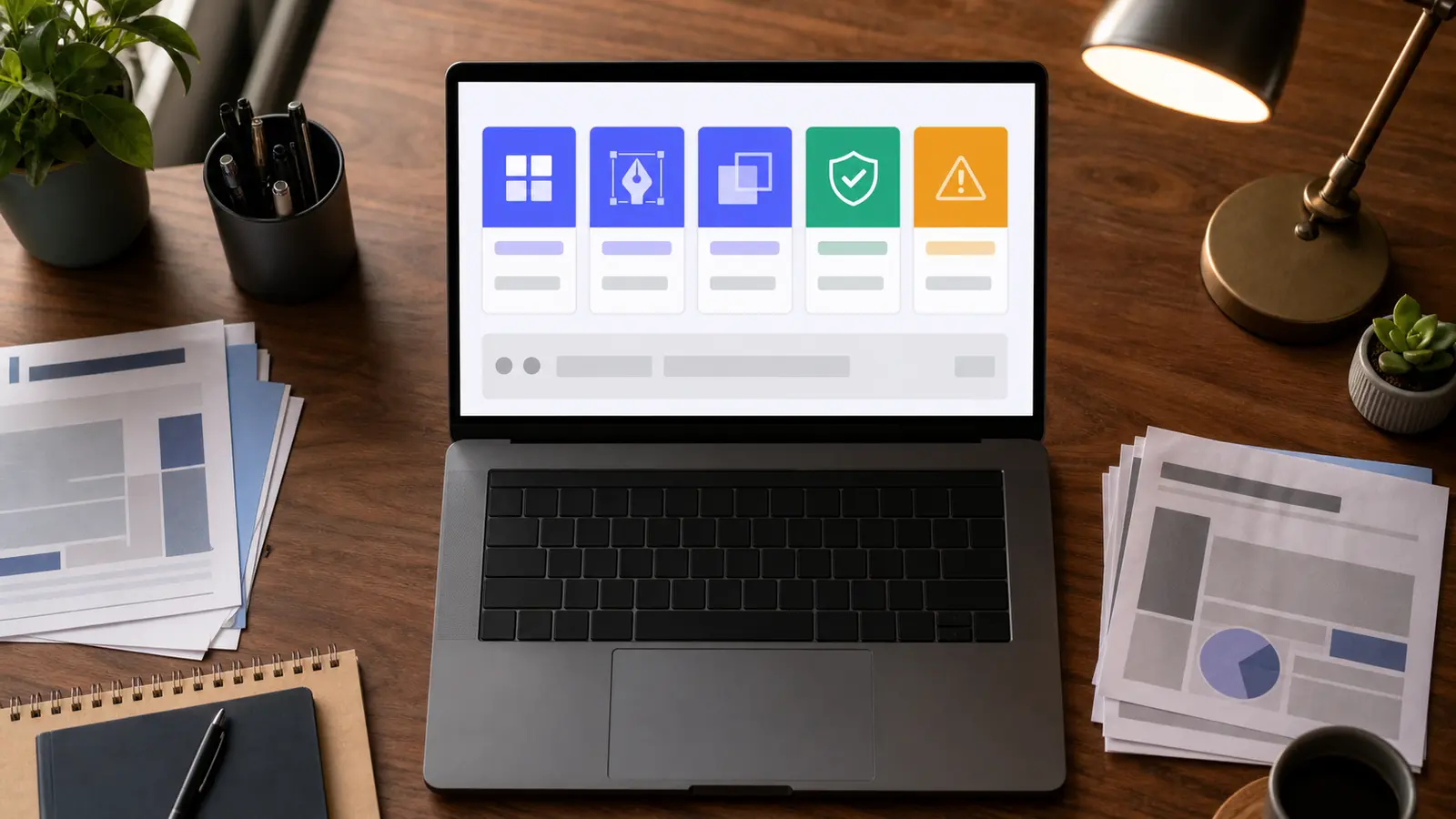 Cinco ferramentas gratuitas para editar PDF em 2026 mostradas lado a lado em um notebook