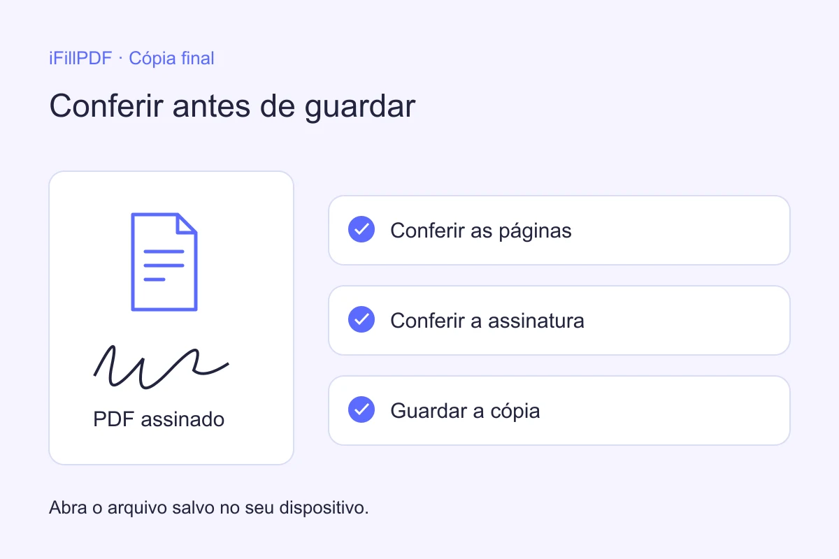 Lista do iFillPDF para conferir as páginas e guardar o PDF assinado