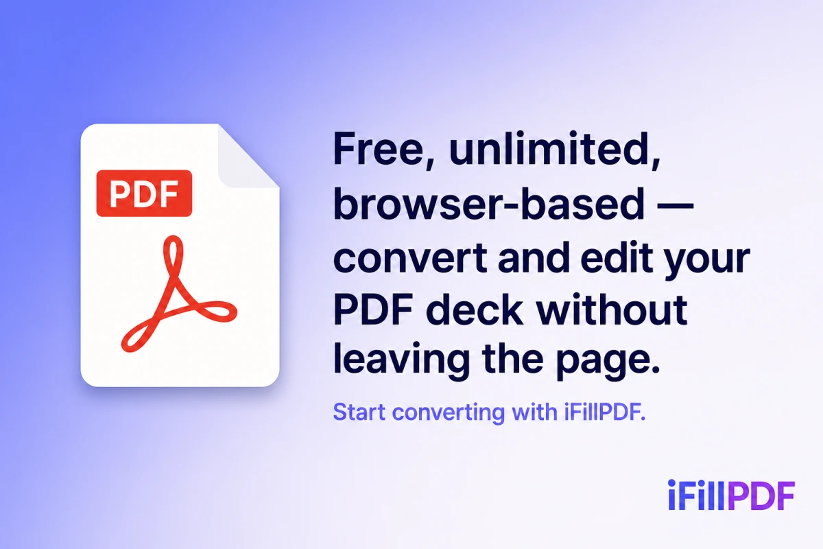 iFillPDF call to action banner for free PDF to PPTX conversion tool